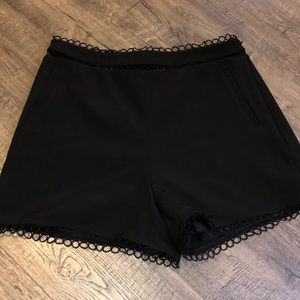 Aqua black shorts with stitching